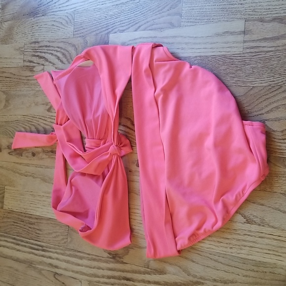 (M) Neon Two Piece Bikini Swimsuit Beach Vacation Pool Tan Girlhoodcore - Picture 7 of 8